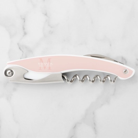 Personalisiertes Brautjungfern-Monogramm und Name Kellnermesser (Vorderseite)