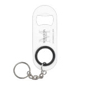 Personalisiertes Brautjungfern-Monogramm und Name Mini Flaschenöffner (Vorderseite)