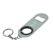 Personalisiertes Brautjungfern-Monogramm und Name Mini Flaschenöffner (Vorderseite Schrägansicht)