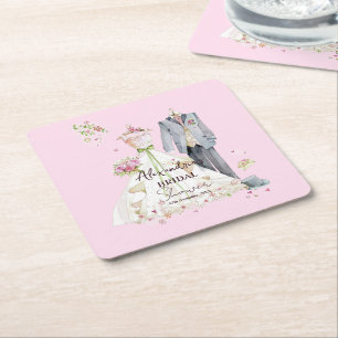 Personalisiertes Brautjungfernabschied Hochzeitskl Rechteckiger Pappuntersetzer