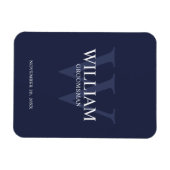 Personalisiertes Brautjunggesellen-Monogramm & Nam Magnet (Horizontal)