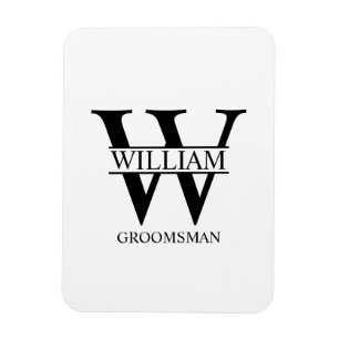 Personalisiertes Brautjunggesellen-Monogramm & Nam Magnet