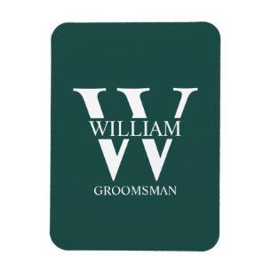 Personalisiertes Brautjunggesellen-Monogramm & Nam Magnet
