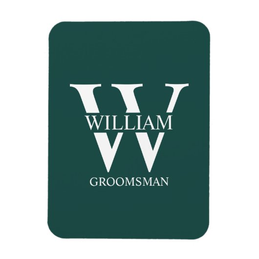 Personalisiertes Brautjunggesellen-Monogramm & Nam Magnet (Vertikal)