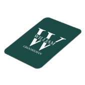 Personalisiertes Brautjunggesellen-Monogramm & Nam Magnet (Linke Seite)