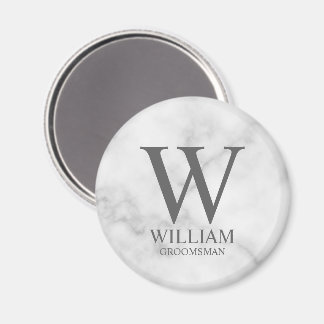 Personalisiertes Brautjunggesellen-Monogramm & Nam Magnet