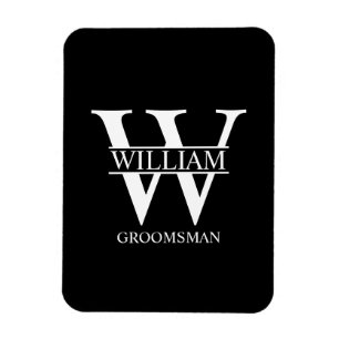 Personalisiertes Brautjunggesellen-Monogramm & Nam Magnet