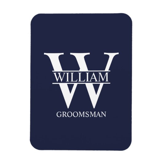 Personalisiertes Brautjunggesellen-Monogramm & Nam Magnet (Vertikal)
