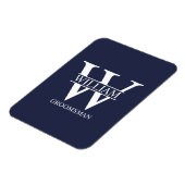Personalisiertes Brautjunggesellen-Monogramm & Nam Magnet (Linke Seite)