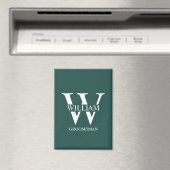 Personalisiertes Brautjunggesellen-Monogramm & Nam Magnet (In Situ (Geschirrspüler))