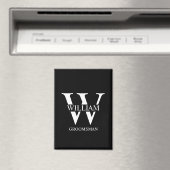 Personalisiertes Brautjunggesellen-Monogramm & Nam Magnet (In Situ (Geschirrspüler))