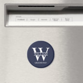 Personalisiertes Brautjunggesellen-Monogramm & Nam Magnet (In Situ (Geschirrspüler))