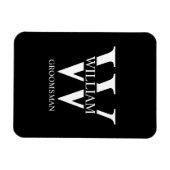 Personalisiertes Brautjunggesellen-Monogramm & Nam Magnet (Horizontal)