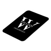 Personalisiertes Brautjunggesellen-Monogramm & Nam Magnet (Linke Seite)