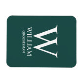 Personalisiertes Brautjunggesellen-Monogramm & Nam Magnet (Horizontal)