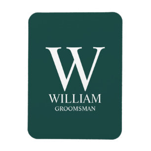 Personalisiertes Brautjunggesellen-Monogramm & Nam Magnet