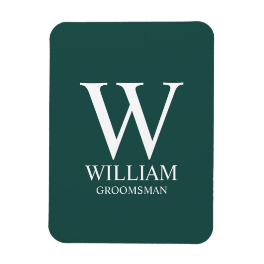 Personalisiertes Brautjunggesellen-Monogramm & Nam Magnet (Vertikal)