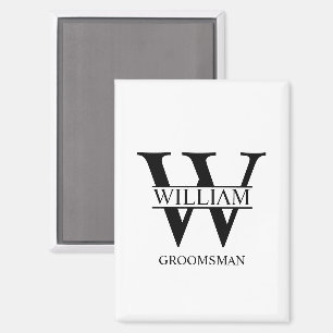 Personalisiertes Brautjunggesellen-Monogramm und - Magnet