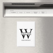 Personalisiertes Brautjunggesellen-Monogramm und - Magnet (In Situ (Geschirrspüler))