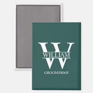 Personalisiertes Brautjunggesellen-Monogramm und - Magnet