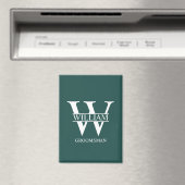 Personalisiertes Brautjunggesellen-Monogramm und - Magnet (In Situ (Geschirrspüler))