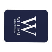 Personalisiertes Brautjunggesellen-Monogramm und - Magnet (Horizontal)