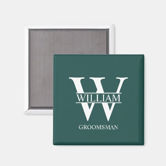 Personalisiertes Brautjunggesellen-Monogramm und - Magnet (Vorderseite/Rückseite)