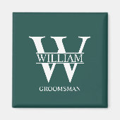 Personalisiertes Brautjunggesellen-Monogramm und - Magnet (Vorne)