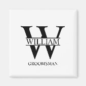 Personalisiertes Brautjunggesellen-Monogramm und - Magnet (Vorne)