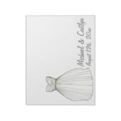 Personalisiertes Brautkleid - Gown Notepad Notizblock (Rotiert)