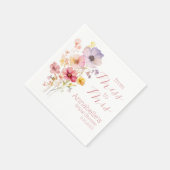 Personalisiertes Brautparty Cocktail Wildblumen Serviette (Ecke)