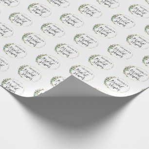Personalisiertes Brautparty Grüner Kranz Geschenkpapier