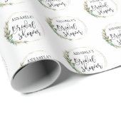 Personalisiertes Brautparty Grüner Kranz Geschenkpapier (Rolleneckpunkt)