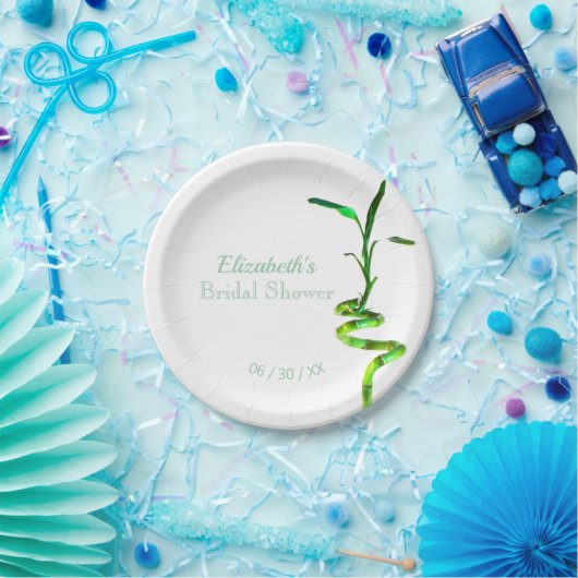 Personalisiertes Brautparty Lucky Bamboo Gelb Pappteller (Party)