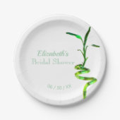 Personalisiertes Brautparty Lucky Bamboo Gelb Pappteller (Vorderseite)