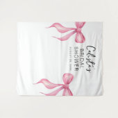Personalisiertes Brautparty mit rosa Bow im Hinter Wandteppich (Vorderseite (Horizontal))