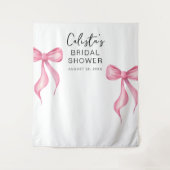 Personalisiertes Brautparty mit rosa Bow im Hinter Wandteppich (Vorderseite)