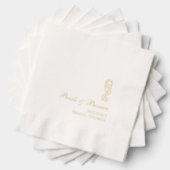Personalisiertes Brautparty Perlen & Prosecco Gold Servietten Mit Folie (Insitu (Gestapelt))