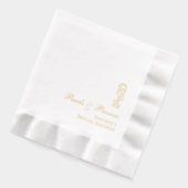 Personalisiertes Brautparty Perlen & Prosecco Gold Servietten Mit Folie (Links)