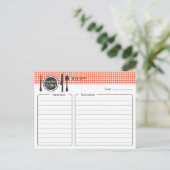 Personalisiertes Brautparty Rezept Karte (Stehend Vorderseite)