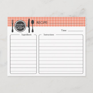 Personalisiertes Brautparty Rezept Karte