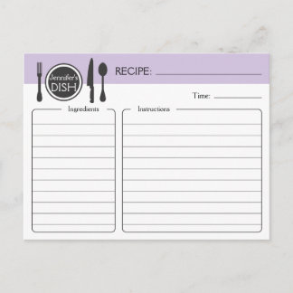 Personalisiertes Brautparty Rezept Karte