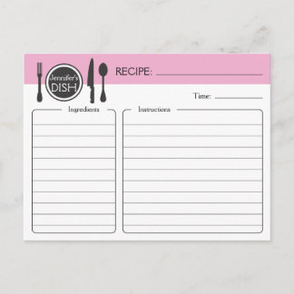Personalisiertes Brautparty Rezept Karte