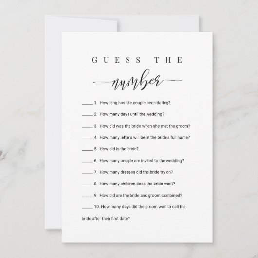 Personalisiertes Brautparty-Spiel - Raten Sie die Einladung (Vorderseite)