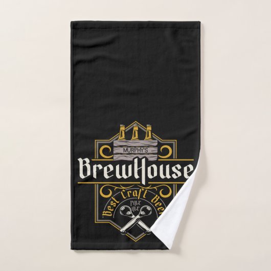Personalisiertes BrewHouse Best Craft Bier Ale Bar Badhandtuch Set (Handtuch)