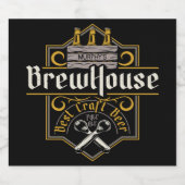 Personalisiertes BrewHouse Best Craft Bier Ale Bar Bierflaschenetikett (Einzelnes Label)