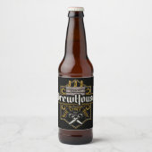 Personalisiertes BrewHouse Best Craft Bier Ale Bar Bierflaschenetikett (Vorderseite)