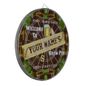 Personalisiertes Brewpub Willkommen im Hopfen Gers Dartscheibe (Vorderseite Links)