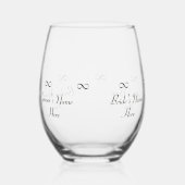 Personalisiertes Bride & Groom-Symbol für Unendlic Weinglas Ohne Stiel (Rechts)