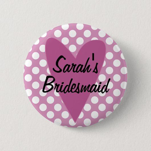 Personalisiertes Bridesmaid-Abzeichen / Schaltfläc Button (Vorderseite)